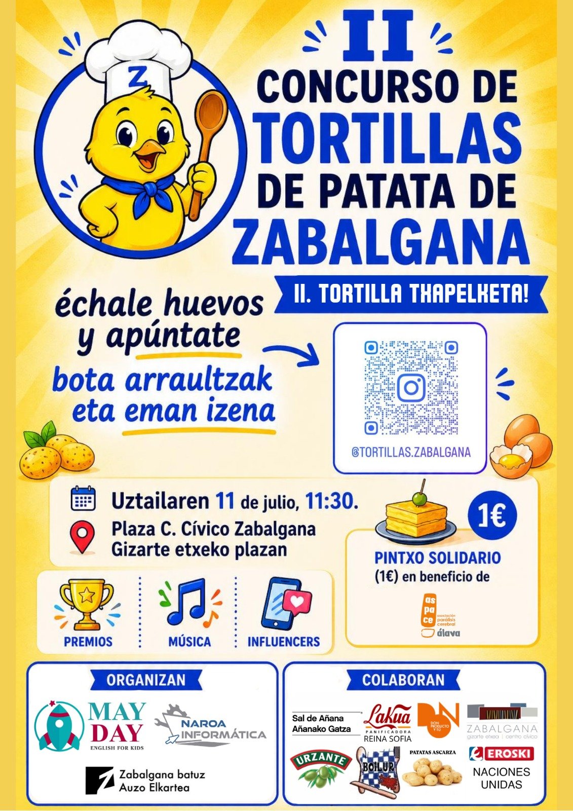 Cartel del II Concurso de Tortillas de Patata de Zabalgana